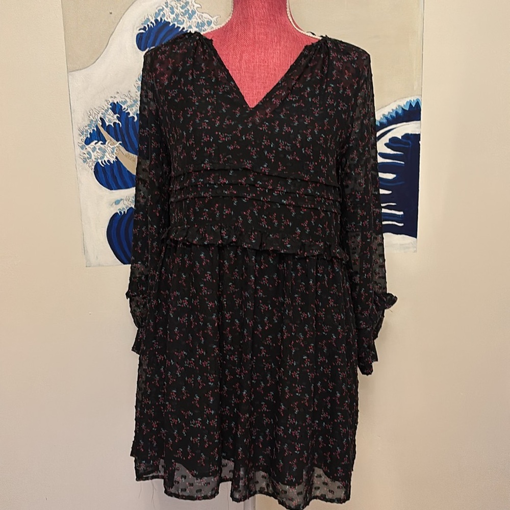 ZARA Women’s Floral Babydoll Mini Dress – Size XS